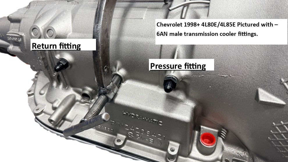 4L80/4L85E transmission cooler fittings