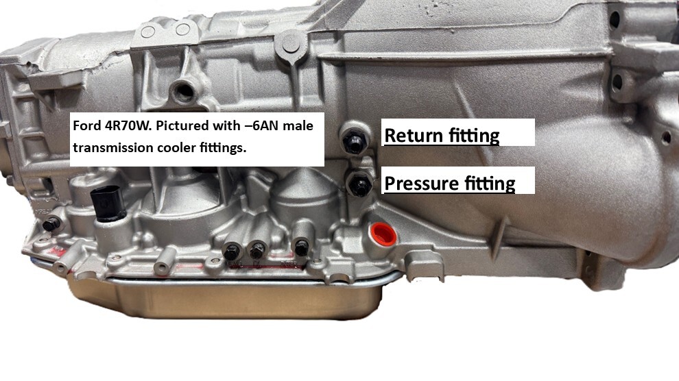 4R70W Transmission cooler line fittings