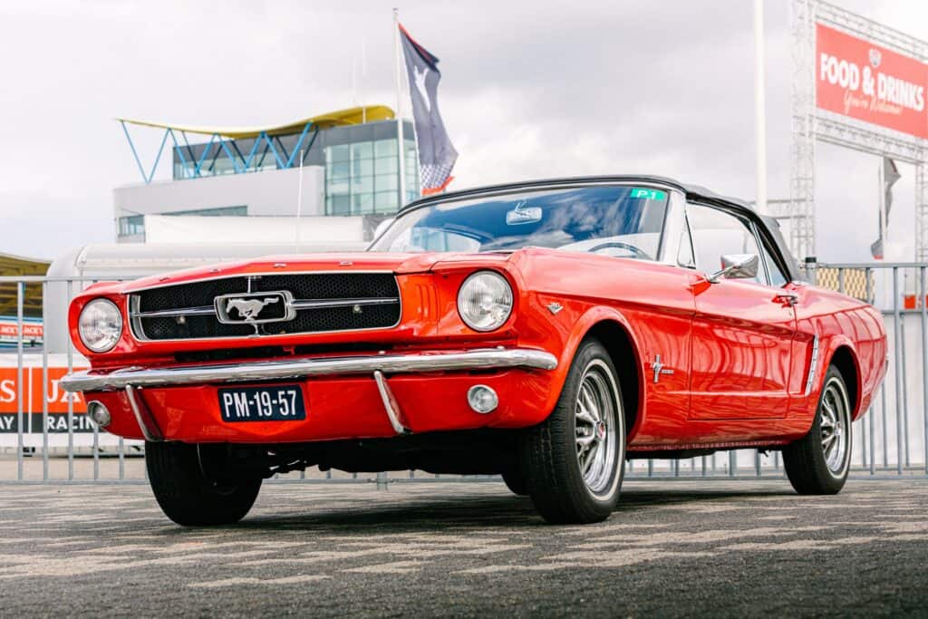 Ford 4R70W Transmissions in a red mustang