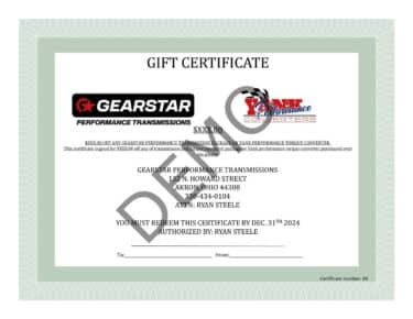 demo gift certificate